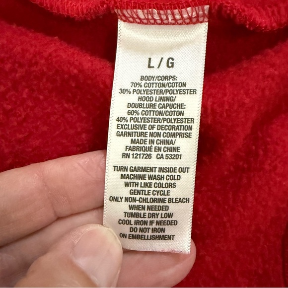 Vintage Aeropostale Red Zip-Up Hoodie juniors size L girls y2k sweatshirt - Picture 7 of 8